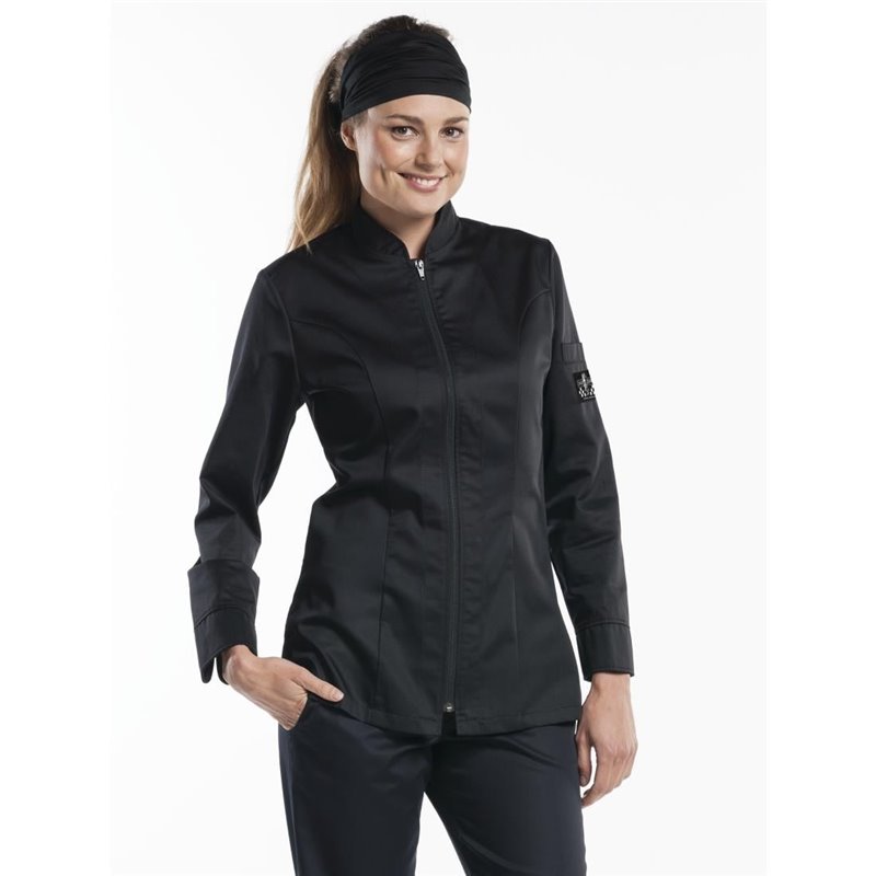 Veste de cuisine femme Chaud Devant Monza noire XXL - Gastronoble - H624-XXL