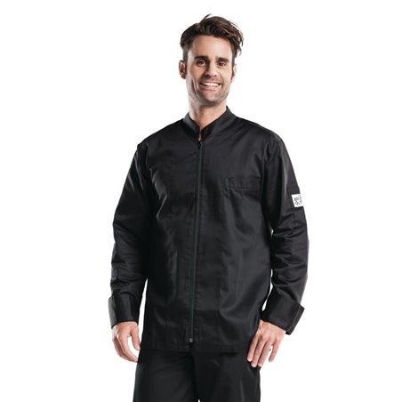 Veste de cuisine mixte Chaud Devant Monza manches longues noire M - Gastronoble - H626-M