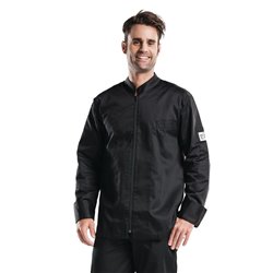 Veste de cuisine mixte Chaud Devant Monza manches longues noire XL - Gastronoble - H626-XL