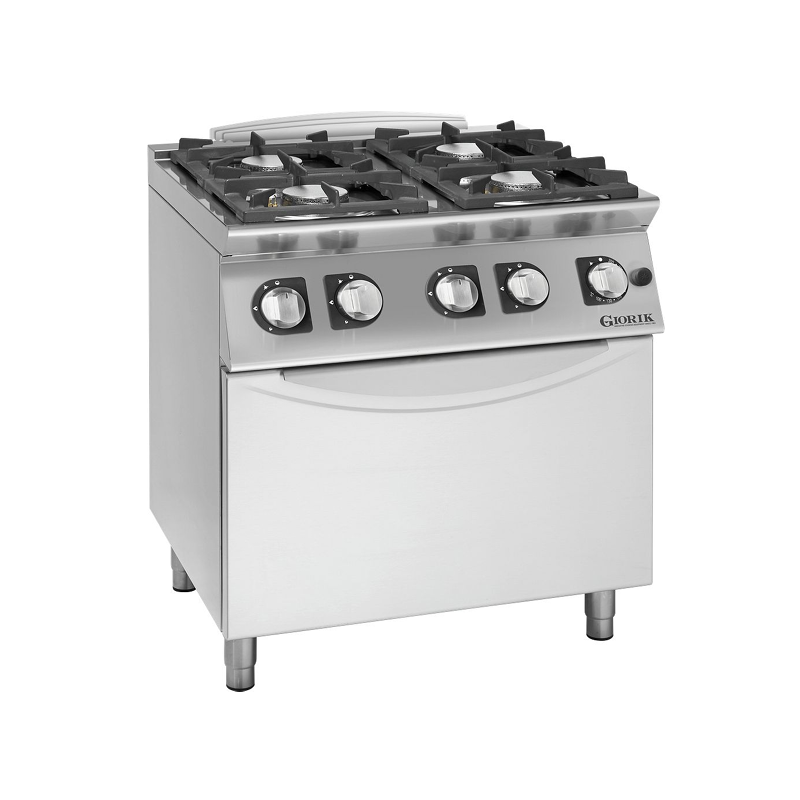 Gasfornuis met open vlammen, 4 branders, gasoven - Giorik - ECG740F