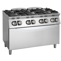 Gasfornis met 6 pitten en elektrische oven - Giorik -&hellip;