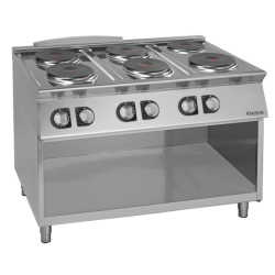 Fornuis elektrische ronde platen, 6 branders, open&hellip;