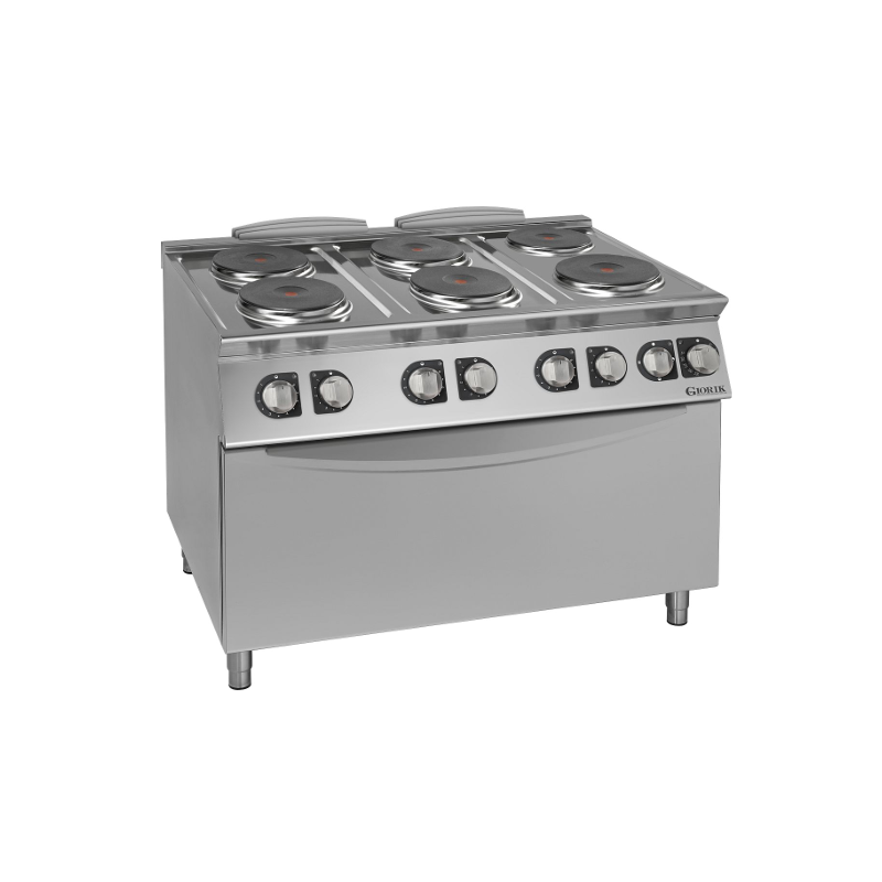 Fornuis elektrische ronde platen, 6 branders, elektrische oven - Giorik - CE76TH