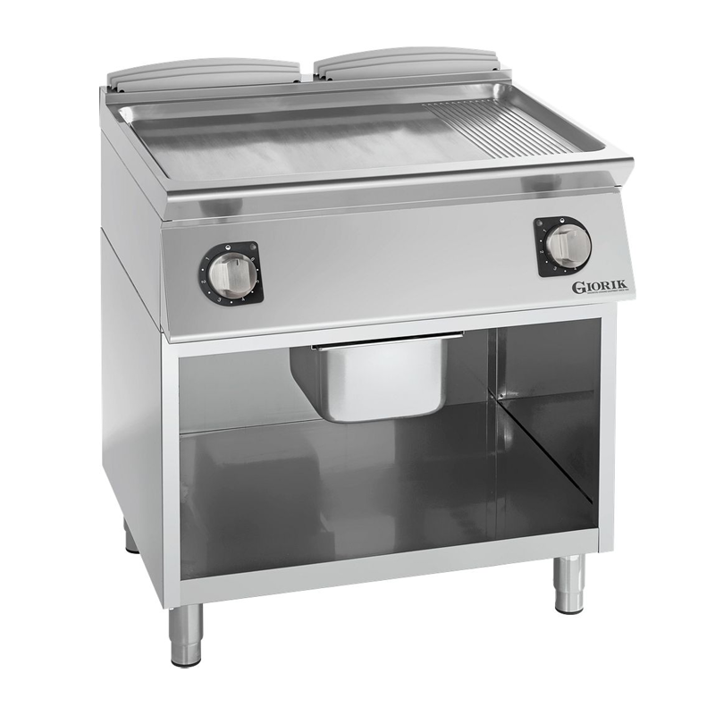 Grils &eacute;lectriques, acier chrom&eacute;, surface de cuisson doubles-mi-lisses/ mi-rainur&eacute;es - Giorik - FME741GCRX