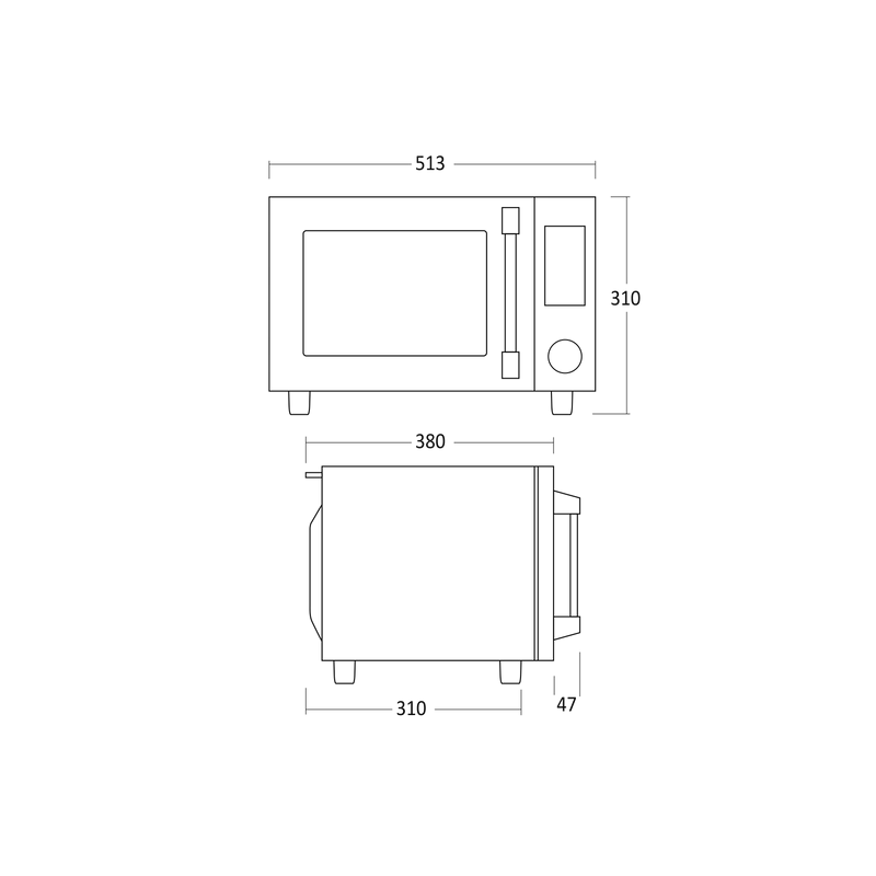 Magnetron Oven 1000W - Scandomestic - MWP 25