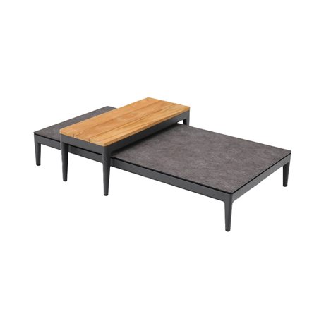 Athene salon de jardin lounge + 2 tables d&rsquo;appoint  -  VEBA  - 586531