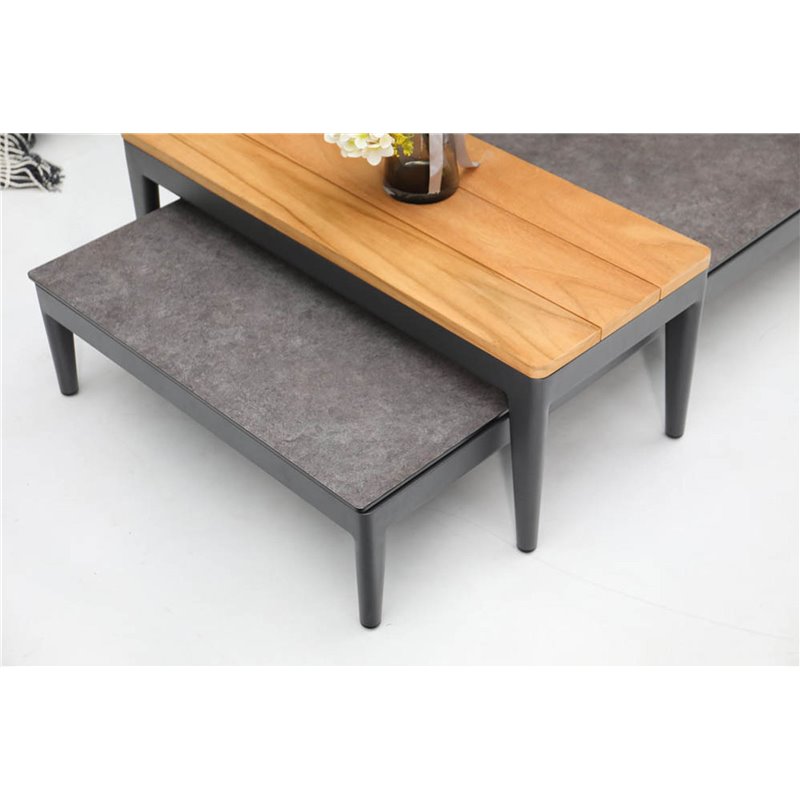 Athene salon de jardin lounge + 2 tables d&rsquo;appoint  -  VEBA  - 586531
