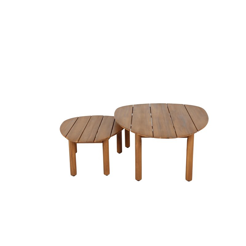 Pebble set de 2 tables d&rsquo;appoint en acacia  -  VEBA  - 524401