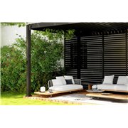 Louvre panneau brise-vue &agrave; ventelles horizontales 93cm (pour largeur 300cm)  -  VEBA  - 513431