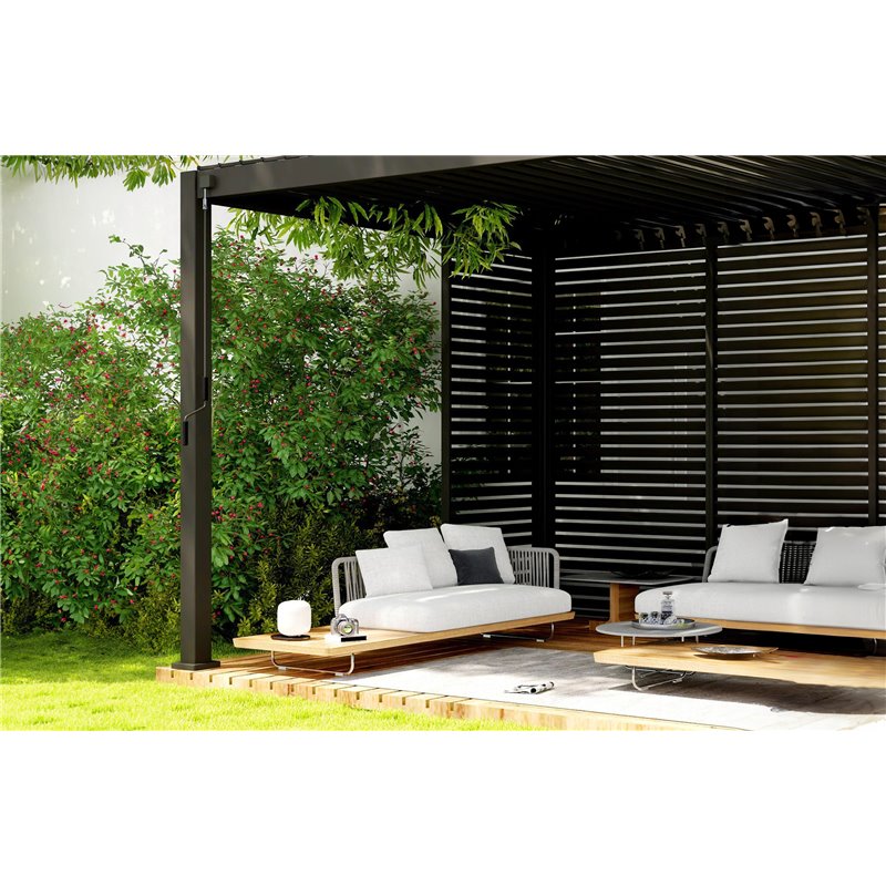 Louvre panneau brise-vue &agrave; ventelles horizontales 113cm (pour largeur 360 + 720 cm)  -  VEBA  - 513432