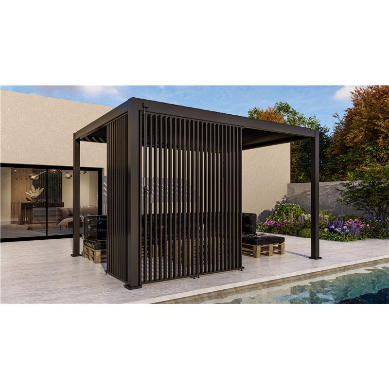 Vertical panneau brise-vue &agrave; ventelles verticales 113 cm (pour largeur 360 + 720 cm)  -  VEBA  - 514432