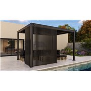 Vertical panneau brise-vue &agrave; ventelles verticales 113 cm (pour largeur 360 + 720 cm)  -  VEBA  - 514432