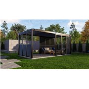 Shutter panneau brise-vue &agrave; ventelles horizontales orientables 113cm (pour largeur 360 + 720 cm)  -  VEBA  - 515432