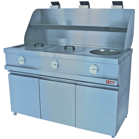 Mechanische gasfriteuse voor professionals 3 ronde tanks