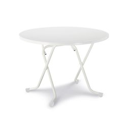 Dublin table pliante ronde &agrave; pieds en ciseaux &Oslash; 100cm  -  VEBA  - 26521000
