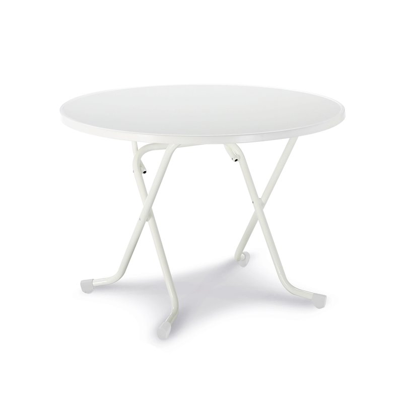 Dublin table pliante ronde &agrave; pieds en ciseaux &Oslash; 100cm  -  VEBA  - 26521000
