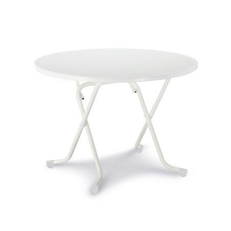 Dublin table pliante ronde &agrave; pieds en ciseaux &Oslash; 100cm  -  VEBA  - 26521000