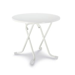 Dublin table pliante ronde &agrave; pieds en ciseaux &Oslash; 80cm  -  VEBA  - 26528000