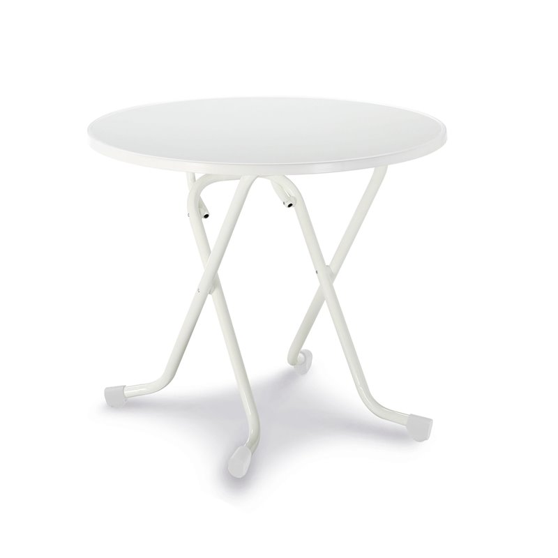 Dublin table pliante ronde &agrave; pieds en ciseaux &Oslash; 80cm  -  VEBA  - 26528000