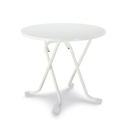 Dublin table pliante ronde &agrave; pieds en ciseaux &Oslash; 80cm  -  VEBA  - 26528000