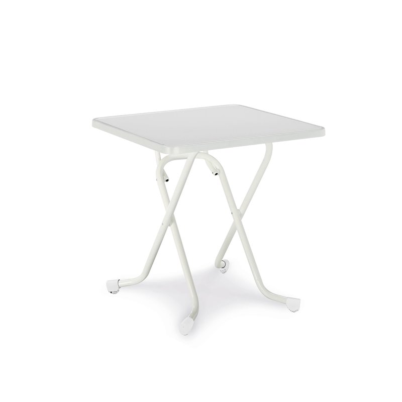 Madrid table pliante carr&eacute;e &agrave; pieds en ciseaux 67x67cm  -  VEBA  - 26527000