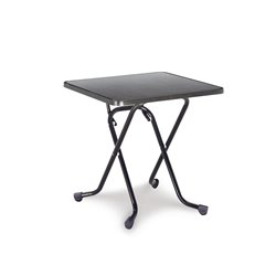 Madrid table pliante carr&eacute;e &agrave; pieds en ciseaux 67x67cm  -  VEBA  - 26527050