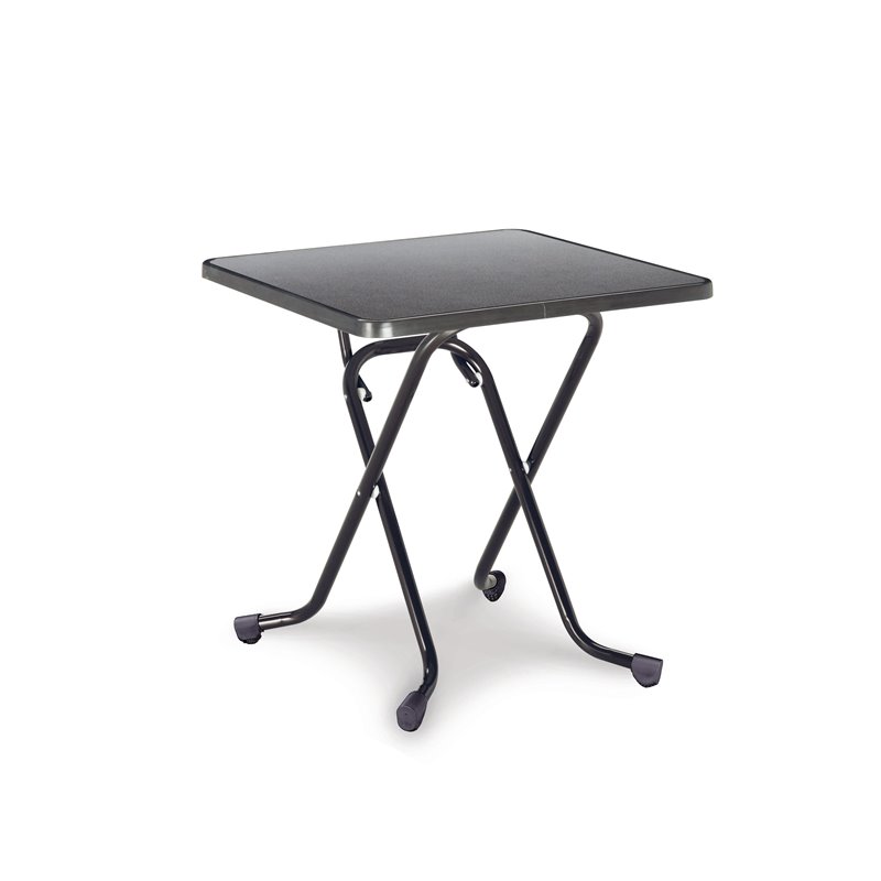 Madrid table pliante carr&eacute;e &agrave; pieds en ciseaux 67x67cm  -  VEBA  - 26527050