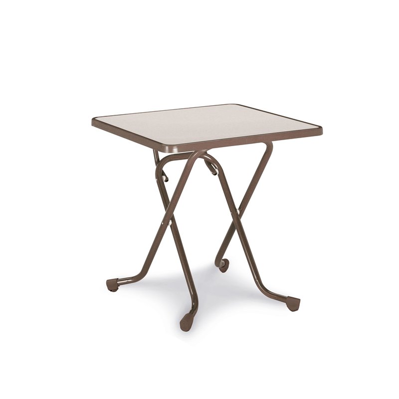 Madrid table pliante carr&eacute;e &agrave; pieds en ciseaux 67x67cm  -  VEBA  - 26527010