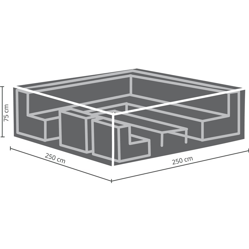 Housse de protection pour salons de jardin de taille moyenne 250x250x75cm  -  VEBA  - 61000036