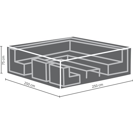 Housse de protection pour salons de jardin de taille moyenne 250x250x75cm  -  VEBA  - 61000036