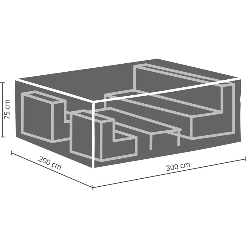 Housse de protection pour salons de jardin de grande taille 300x200x75cm  -  VEBA  - 61000037