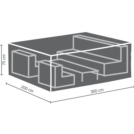 Housse de protection pour salons de jardin de grande taille 300x200x75cm  -  VEBA  - 61000037