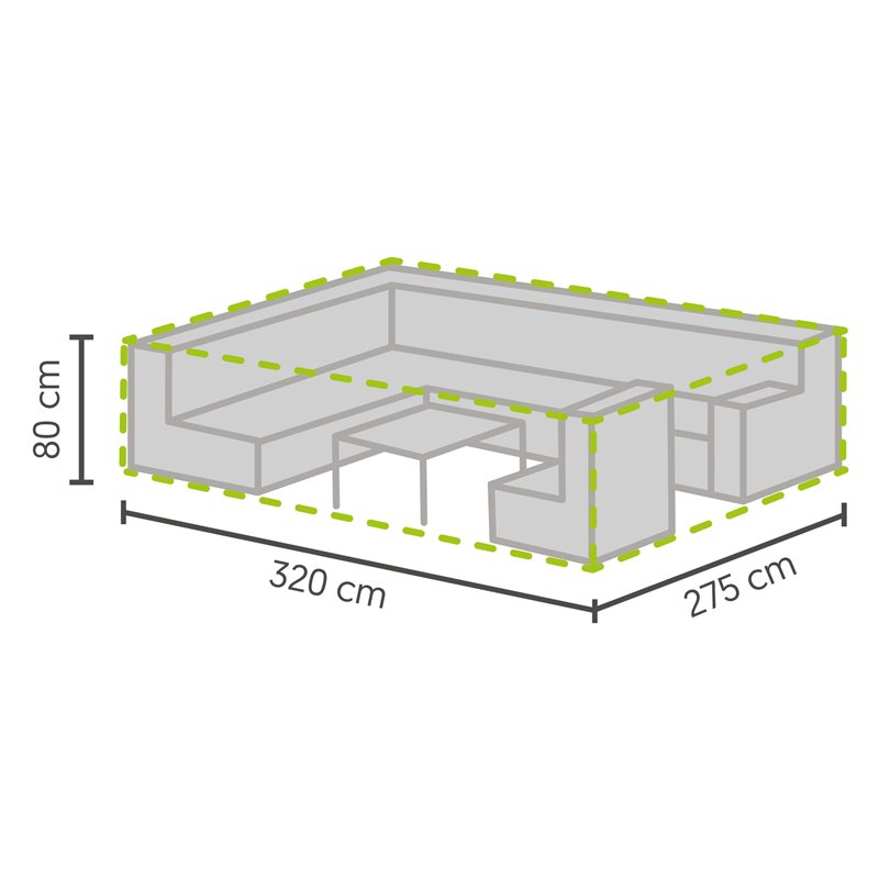 Housse de protection pour salons de jardin de taille XL 320x275x80cm  -  VEBA  - 61000043
