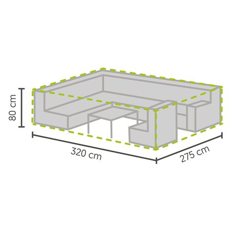 Housse de protection pour salons de jardin de taille XL 320x275x80cm  -  VEBA  - 61000043