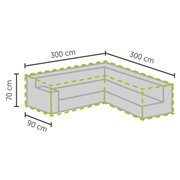 Housse de protection pour salons de jardin en forme de L 300/90&times;300/90x70cm  -  VEBA  - 61000042