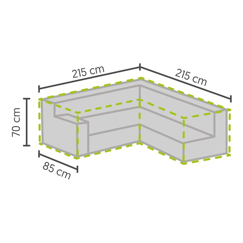 Housse de protection pour salons de jardin en forme de L 215/85&times;215/85x70cm  -  VEBA  - 61000044