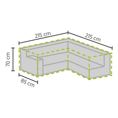Housse de protection pour salons de jardin en forme de L 215/85&times;215/85x70cm  -  VEBA  - 61000044
