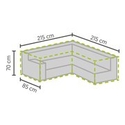 Housse de protection pour salons de jardin en forme de L 215/85&times;215/85x70cm  -  VEBA  - 61000044