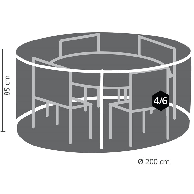 Housse de protection pour salons de jardin de petite taille &Oslash;200x85cm  -  VEBA  - 61000033