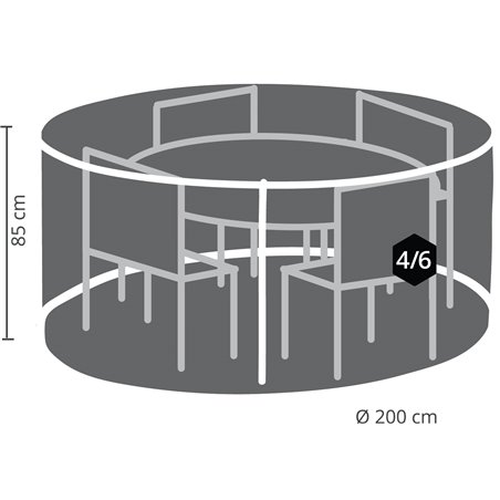 Housse de protection pour salons de jardin de petite taille &Oslash;200x85cm  -  VEBA  - 61000033