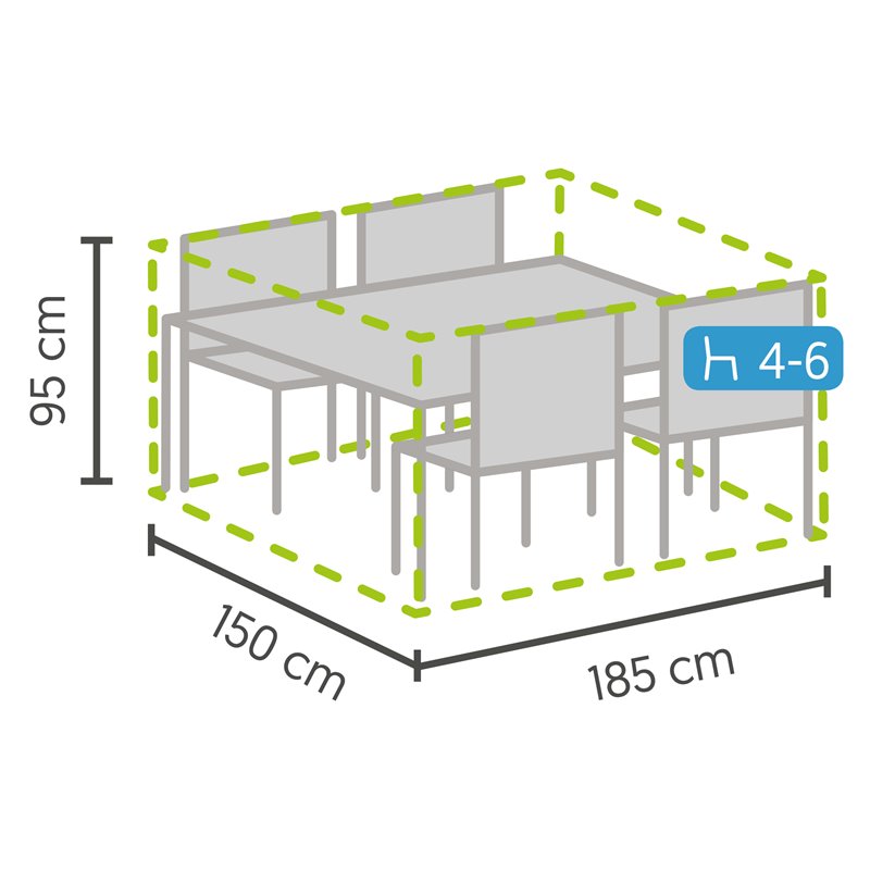 Housse de protection pour salons de jardin de petite taille 185x150x95cm  -  VEBA  - 61000041