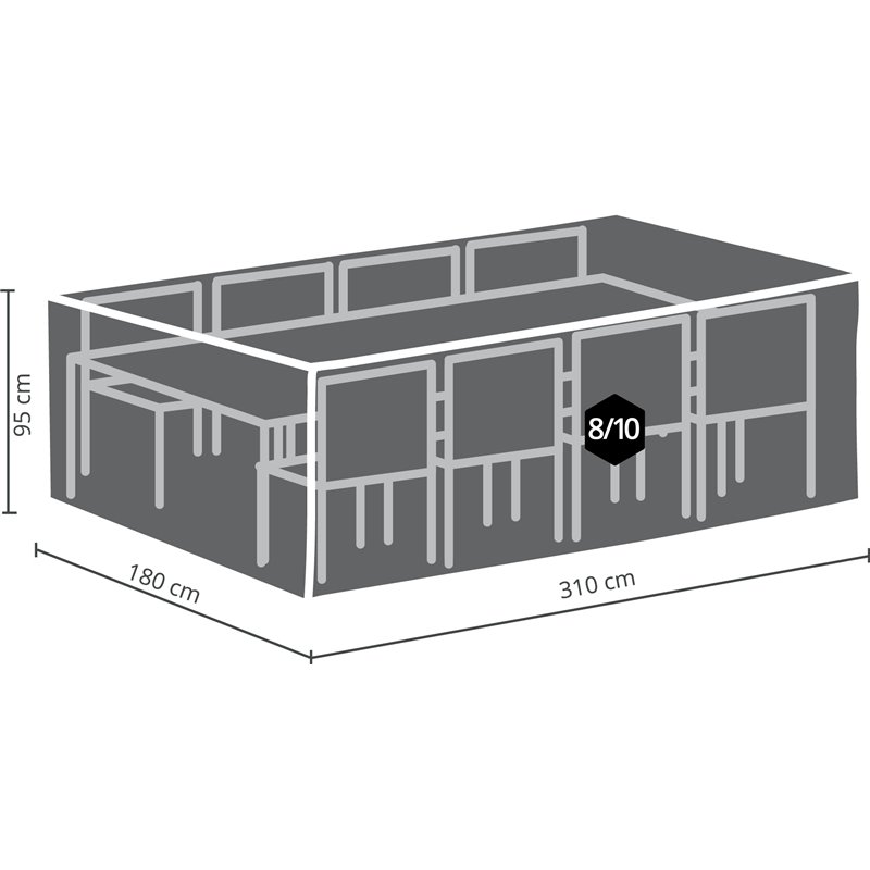 Housse de protection pour salons de jardin de grande taille 310x180x95cm  -  VEBA  - 61000034