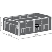Housse de protection pour salons de jardin de grande taille 310x180x95cm  -  VEBA  - 61000034