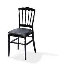 Galette de chaise en cuir synth&eacute;tique Noir pour chaise Napoleon/Tiffany, 38,5x40x2,5cm (BxTxH), 50400CB - Lot de  -  VEBA  - 504