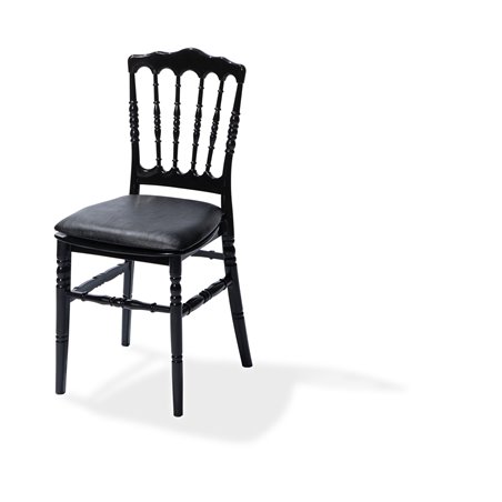Galette de chaise en cuir synth&eacute;tique Noir pour chaise Napoleon/Tiffany, 38,5x40x2,5cm (BxTxH), 50400CB - Lot de  -  VEBA  - 504