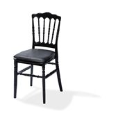 Galette de chaise en cuir synth&eacute;tique Noir pour chaise Napoleon/Tiffany, 38,5x40x2,5cm (BxTxH), 50400CB - Lot de  -  VEBA  - 504