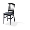 Galette de chaise en cuir synth&eacute;tique Noir pour chaise Napoleon/Tiffany, 38,5x40x2,5cm (BxTxH), 50400CB - Lot de  -  VEBA  - 504