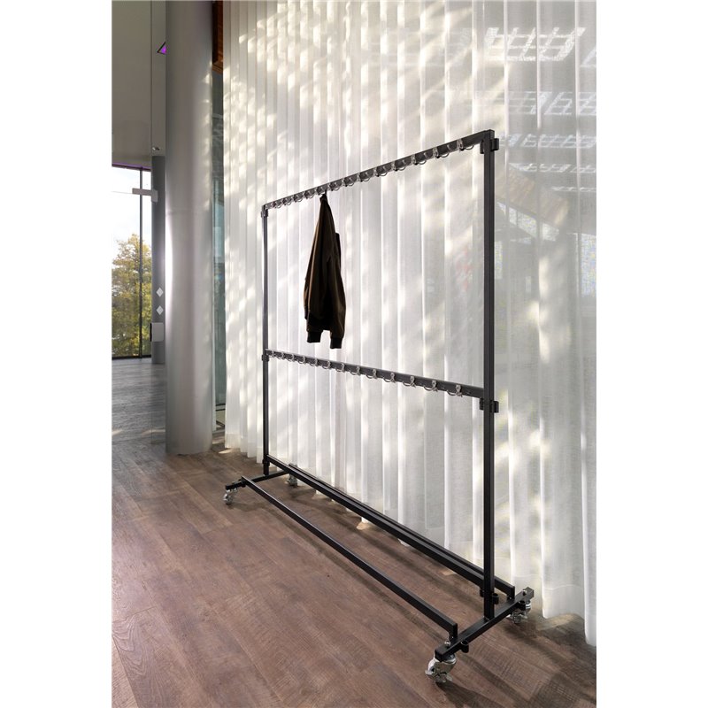 Porte-manteaux, grand avec 104 crochets, mobile et d&eacute;montable, extensible, 192x60x200cm (BxTxH), C10004 - Lot de  -  VEBA  - C10