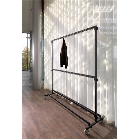 Porte-manteaux, grand avec 104 crochets, mobile et d&eacute;montable, extensible, 192x60x200cm (BxTxH), C10004 - Lot de  -  VEBA  - C10