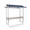 &Eacute;tal de march&eacute; Professional Bleu-Blanc, structure en acier, b&acirc;che PVC ignifuge, plateau en bois d'&eacute;pic&eacute;a, 200x151x232cm (BxTxH) 